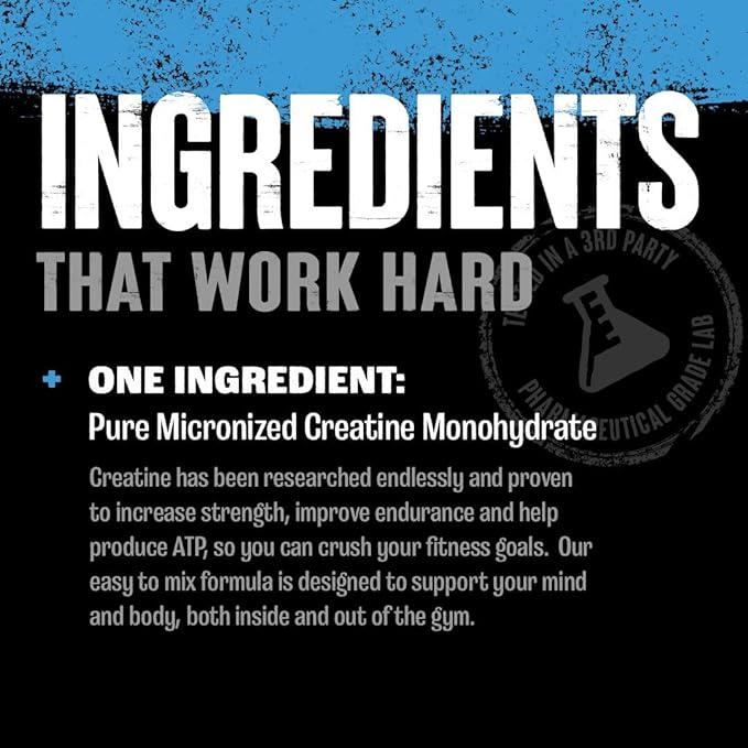 Animal Micronized Creatine Monohydrate Powder - Delays Muscle Fatigue, Supports Muscle Growth, Endurance, ATP Production, Cognitive Function, Strength, and Recovery for Men & Women - Unflavored, 300g