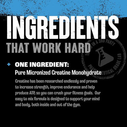 Animal Micronized Creatine Monohydrate Powder - Delays Muscle Fatigue, Supports Muscle Growth, Endurance, ATP Production, Cognitive Function, Strength, and Recovery for Men & Women - Unflavored, 300g