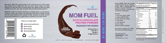 Dairy-Free Meal Replacement Protein Powder for Women - Plant & Collagen Protein Blend | 20g Protein (Dutch Chocolate)