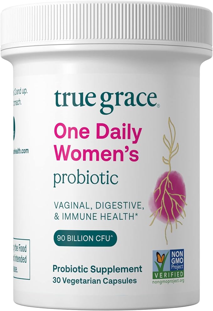 True Grace One Daily Women’s Probiotic - 30 Vegetarian Capsules - Digestive, Vaginal & Immune Health - Organic, Gluten Free, Dairy Free, Soy Free