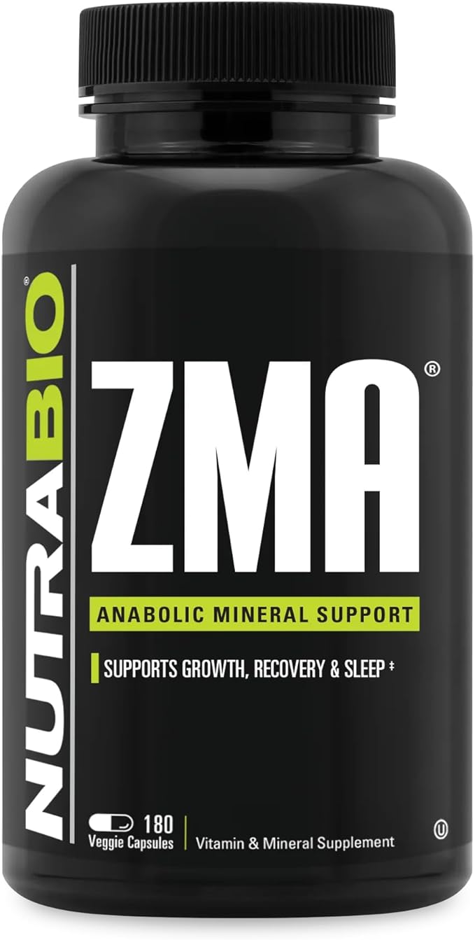 NutraBio ZMA Supplements for Men & Women- Zinc Magnesium Supplements to Support Hormone Levels -Sleep- Muscle Recovery-Immune Health 90 Count