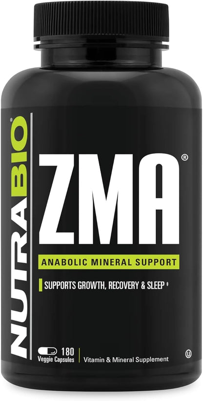 NutraBio ZMA Supplements for Men & Women- Zinc Magnesium Supplements to Support Hormone Levels -Sleep- Muscle Recovery-Immune Health 90 Count