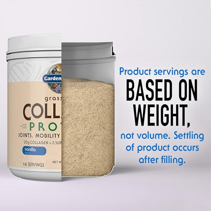 Garden of Life Grass Fed Collagen Protein Powder - Vanilla, 14 Servings, Collagen Powder for Joints Mobility Muscle Repair, Collagen Peptides, Super Seeds Coconut MCTs, Hydrolyzed Collagen Supplement
