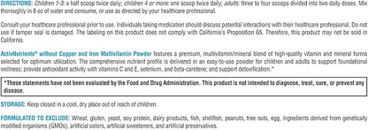 XYMOGEN ActivNutrients Without Copper & Iron Multivitamin Powder - Fruit Punch (12.9 oz)