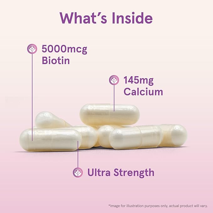 Jarrow Formulas Biotin Ultra Strength 5000 mcg, Dietary Supplement, Hair, Skin, and Nails Support, 100 Veggie Capsules, Up to 100 Day Supply