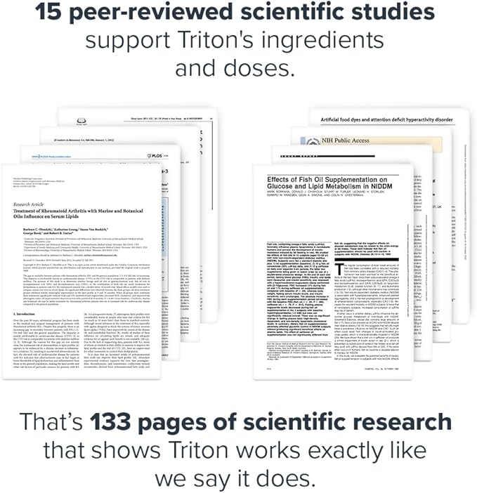 LEGION Triton Fish Oil Capsules - Triple Strength Omega 3 Essential Fatty Acids with Vitamin E & Lemon Oil for Maximum Absorption, Freshness & Purity - 2400mg EPA & DHA Per Serving, 30 Svgs