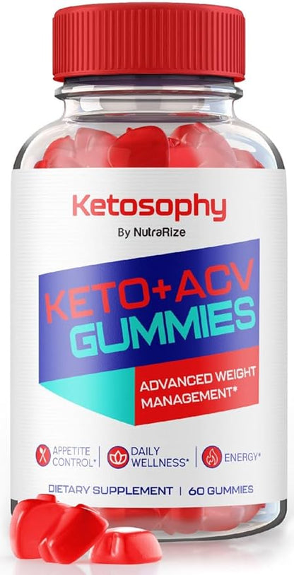 Ketosophy ACV Keto Gummies Advanced Weight Loss, Ketosophy ACV Keto, Apple Cider Vinegar Multi Supplement, Keto + ACV Ketosophy Vitamin Folic Acid KetosophyACV (60 Gummies)