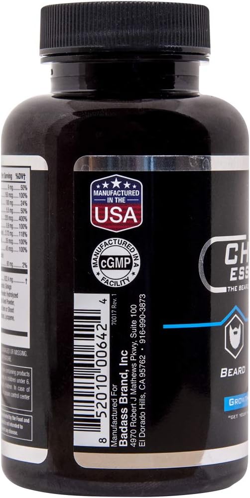 Chucks Essentials V3.0-3 Month Supply - The Bearded Mans Multivitamin are 90 Capsules, for Growing Beard, Loaded with The Vitamins, Nutritional & Minerals Supplements V3 for Thicker & Stronger