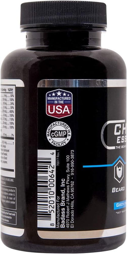 Chucks Essentials V3.0-3 Month Supply - The Bearded Mans Multivitamin are 90 Capsules, for Growing Beard, Loaded with The Vitamins, Nutritional & Minerals Supplements V3 for Thicker & Stronger
