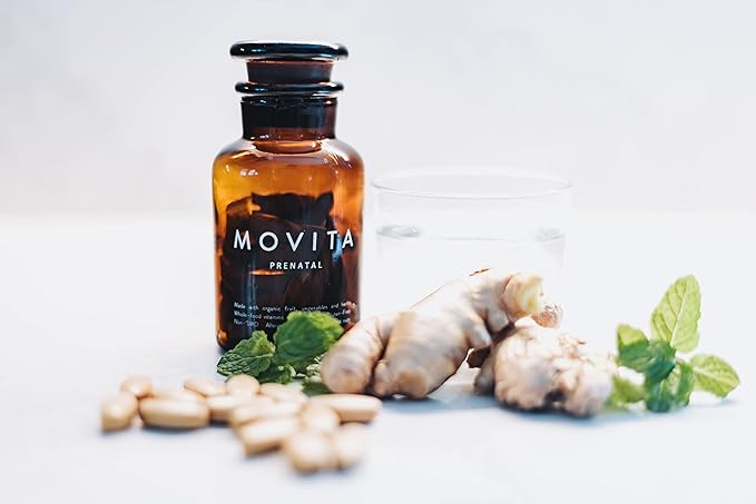 Movita Prenatal Multivitamin – Organic Fermented Whole Foods for Healthy Pregnancy, Fetal Development & Postnatal Support – Vegan, Gluten-Free, Non-GMO, 30-Day Supply (Glass Bottle)