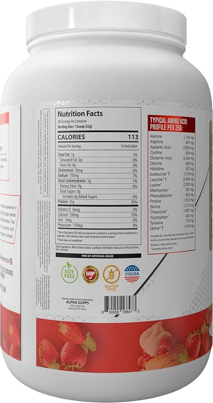 ISO, Low Carb 100% Whey Protein Isolate Powder, 25 Grams Per Serving, Helps Support Muscle Growth, Low Sugar and Gluten Free (Strawberry Shortcake, 2 lb)