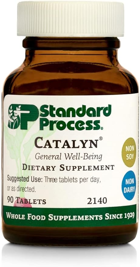 Standard Process Catalyn - Whole Food Foundational Support for General Wellbeing with Vitamin D, Vitamin C, Vitamin A, Thiamine, Riboflavin, Vitamin B6, Magnesium Citrate, and More - 90 Tablets