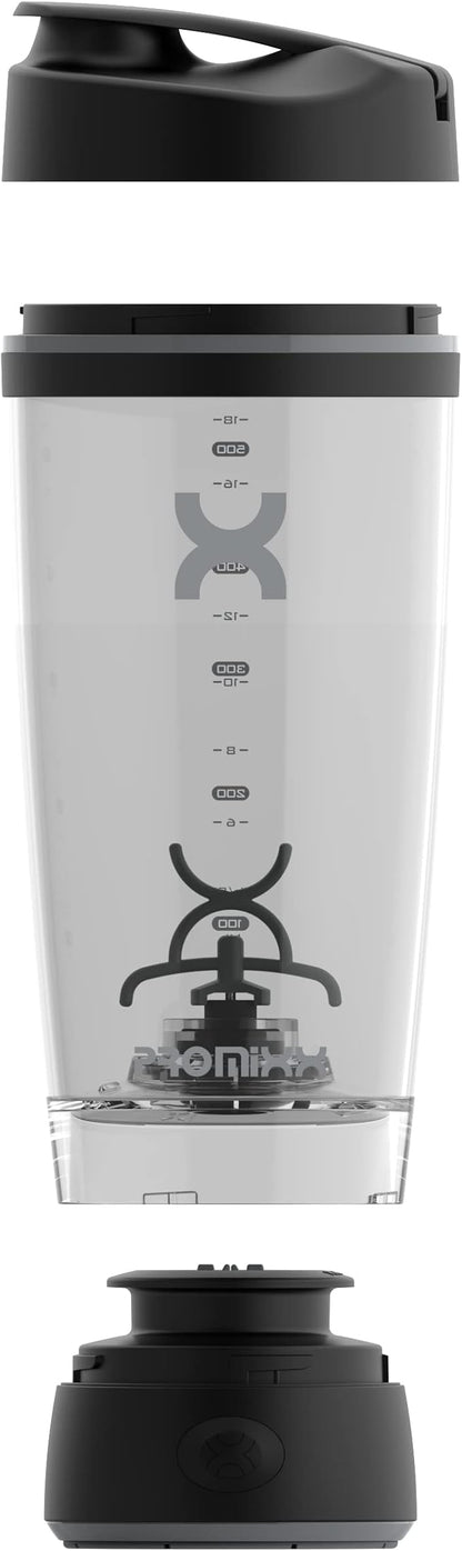 Promixx Original Shaker Bottle - Battery-powered for Smooth Protein Shakes - BPA Free, 20oz Cup (Black)