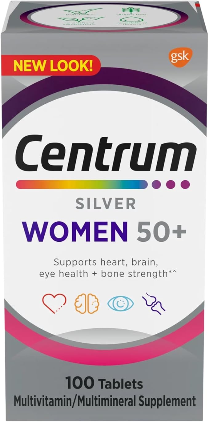 Centrum Silver Women 50 Plus Multivitamin Supplement 100 Tablets (Pack of 1)