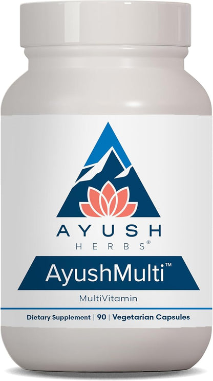 Ayush Herbs Multi, All-Natural High Antioxidant Multivitamin for Women and Men, Active B Vitamin and Chelated Mineral Supplements, Daily Vitamins for Adults, 90 Vegetarian Capsules