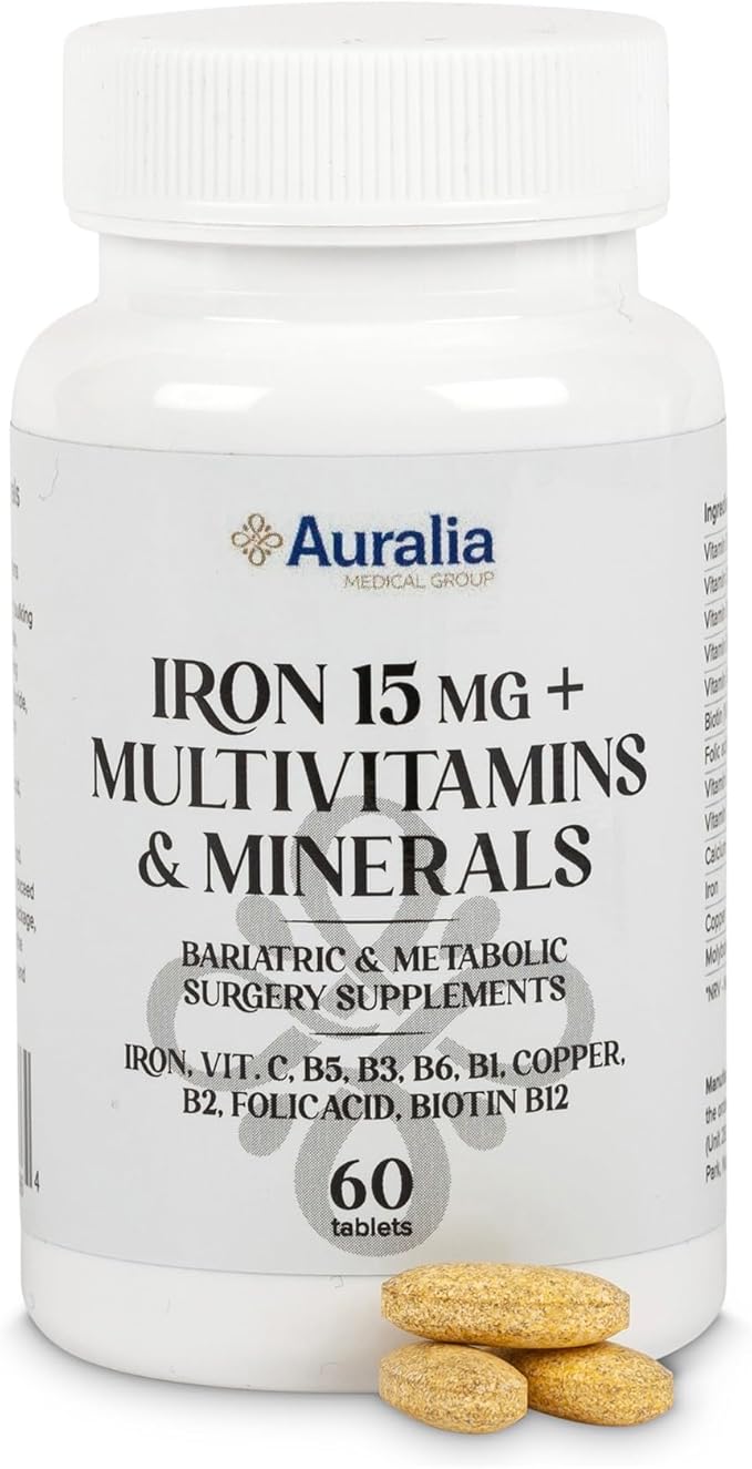 Bariatric Multivitamin Iron Calcium B12 Vitamins 1 PER Day for Gastric Sleeve Bypass Surgery Supplements 60 Tablets Each (2-Month Supply)