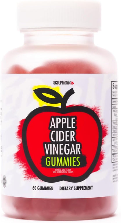 Sculpt Nation by V Shred Apple Cider Vinegar Gummies - Healthy Superfood Snack, Metabolism and Digestion Support - 60 ACV Keto Gummies
