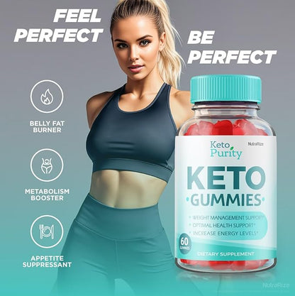 Keto Purity Gummies - Keto Purity Gummies Advanced Weight Loss, Keto Purity ACV Gummies, Maximum Strength Dietary Supplement, Keto + ACV Gummy, KetoPurity Gomitas Reviews (60 Gummies)