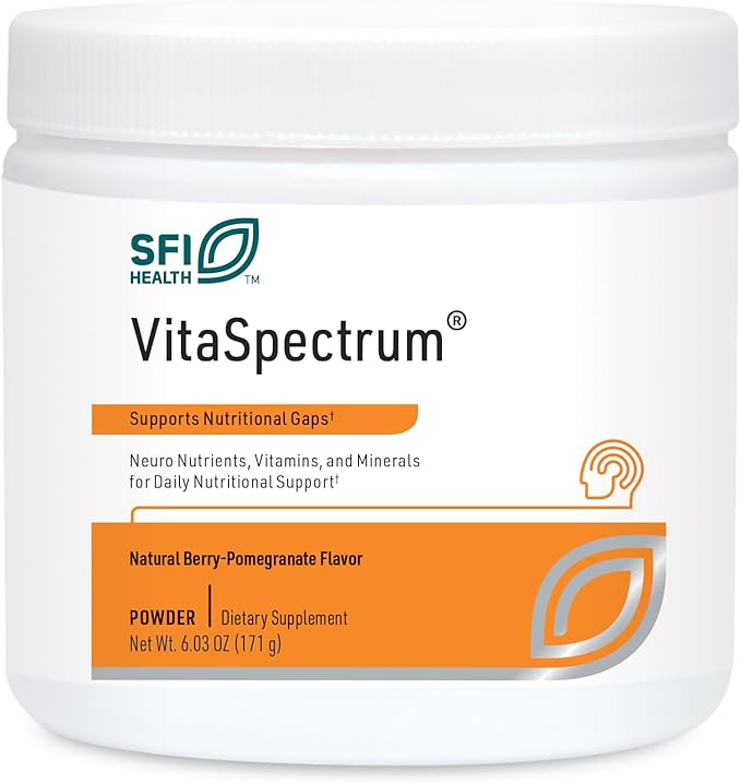 Klaire Labs VitaSpectrum Powder - Children's Multivitamin/Mineral with 23 Essential Nutrients in Berry-Pomegranate for Kids, No Copper, Iron, Gluten or Casein (30 Servings, 171 Grams)