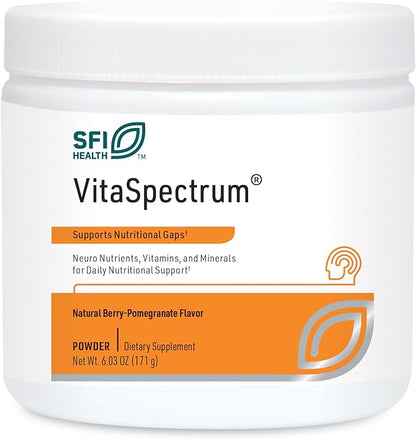 Klaire Labs VitaSpectrum Powder - Children's Multivitamin/Mineral with 23 Essential Nutrients in Berry-Pomegranate for Kids, No Copper, Iron, Gluten or Casein (30 Servings, 171 Grams)