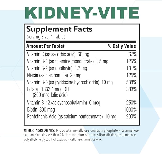 Puregen Labs Kidney-Vite | Premier Kidney, Renal Support | Non-GMO, Gluten-Free, No Artificial Color Additives - 100 Vegetarian Tablets