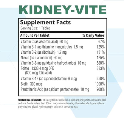 Puregen Labs Kidney-Vite | Premier Kidney, Renal Support | Non-GMO, Gluten-Free, No Artificial Color Additives - 100 Vegetarian Tablets