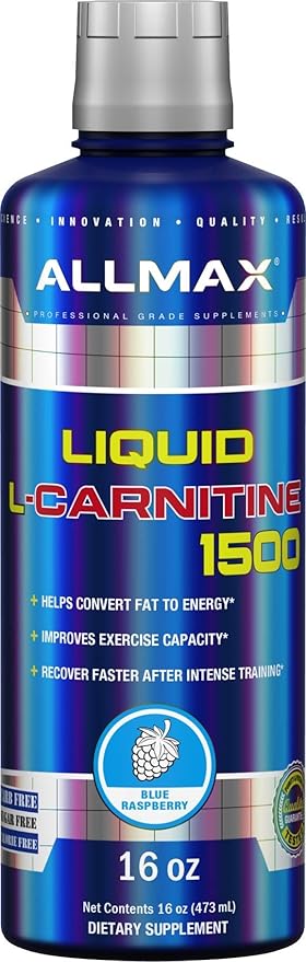 ALLMAX Nutrition Liquid L-Carnitine 1500, Blue Raspberry, 16 oz (473 ml)