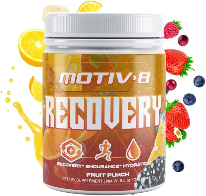 Motiv-8 Recovery Hydration and Recovery, Electrolyte Recovery Drink, Increased Endurance, Enhances Recovery, Sugar-Free (60 Servings, Fruit Punch)