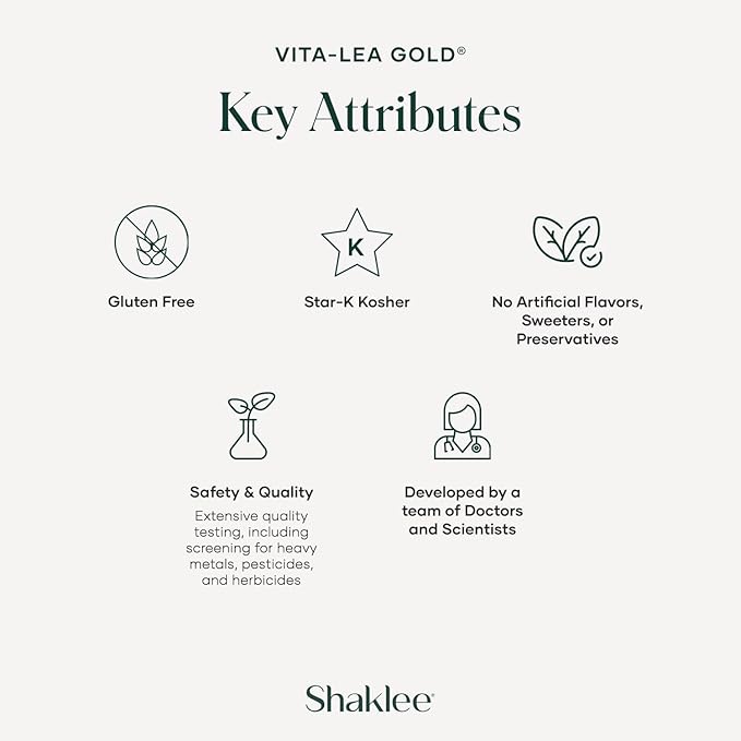 Shaklee Vita-Lea Gold® with Vitamin K for Adults Over 50 - High-Potency Formula for Heart, Immune, Bone, and Joint Health - Supports Physical Energy & Healthy Aging - Essential Vitamins - 120 Tablets