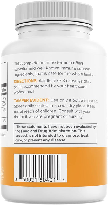 Perfect Immune Support Supplement with Vitamin C and D Plus Zinc and Vitamin A, 4 in 1 Immune Booster Vitamin Supplement, USA Made, GMO Free, Gluten Free, Veg Capsules - 60 Count