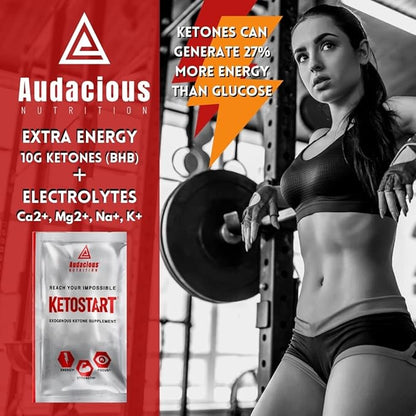 KetoStart | Exogenous Ketones Powder with Electrolytes | Caffeine Free | Tropical Flavor Electrolyte Powder for Energy, Strength & Focus (10x Ketones Drink Mix Packets)