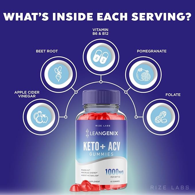 Leangenix Keto ACV Gummies, Leangenix Keto + ACV for Advanced Weight Loss, Leangenix Keto to Burn Fat and Use as Main Source of Energy, Leangenix Gomitas, Supplement Review (60 Gummies)