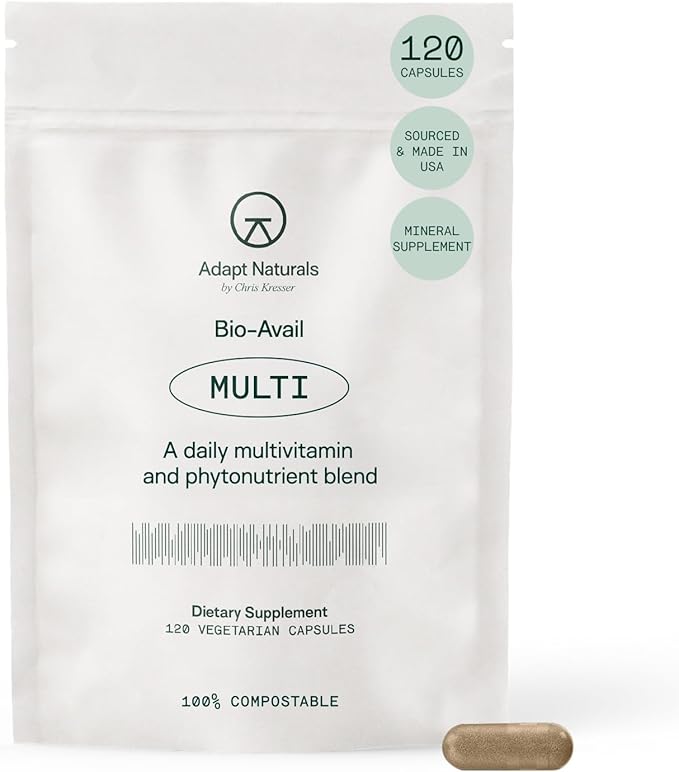 Adapt Naturals Multivitamin for Women & Men, Bioavailable Easy-to-Absorb Multivitamin Daily Supplement with Biotin, Niacin, Vitamin A, B, C, D, E, K1, Zinc, Magnesium | Immune Support - 30 Days Supply