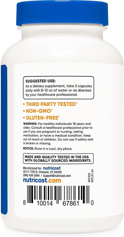 Nutricost Tongkat Ali 1,000mg 120 Capsules - with Tribulus Terrestris and BioPerine, Vegetarian Caps, Non-GMO, Gluten Free, Potent Extract