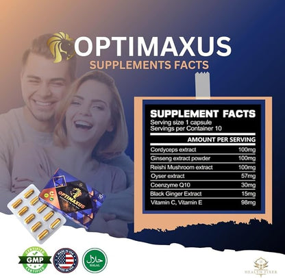 Optimaxus for Energy Support,Endurance and Extra Strength,10 Capsules