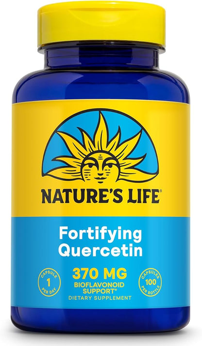 Nature's Life Fortifying Quercetin 370 mg - Bioflavonoid Support for Overall Wellness - Quercetin Supplements - Lab Verified, 60-Day Money-Back Guarantee - 100 Servings, 100 Vegetarian Capsules