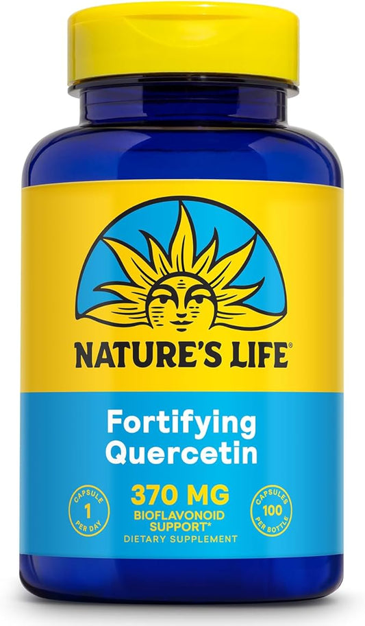 Nature's Life Fortifying Quercetin 370 mg - Bioflavonoid Support for Overall Wellness - Quercetin Supplements - Lab Verified, 60-Day Money-Back Guarantee - 100 Servings, 100 Vegetarian Capsules