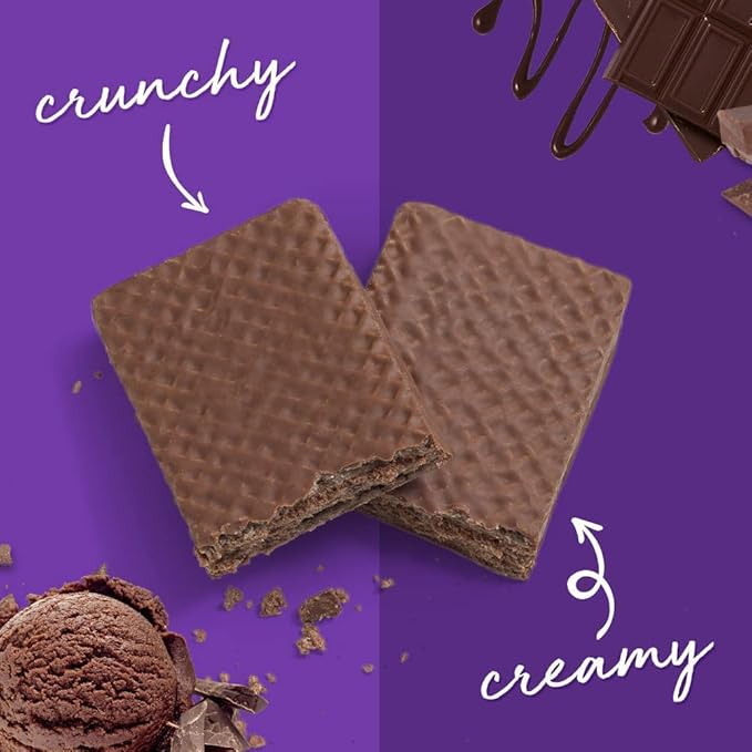 Power Crunch Protein Wafer Bars, High Protein Snacks with Delicious Taste, Triple Chocolate, 1.4 Ounce (12 Count) (Pack of 2)