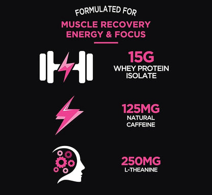 Protein2o 15g Whey Protein Infused Water Plus Energy & Focus, Cotton Candy, 16.9 oz Bottle (Pack of 12)