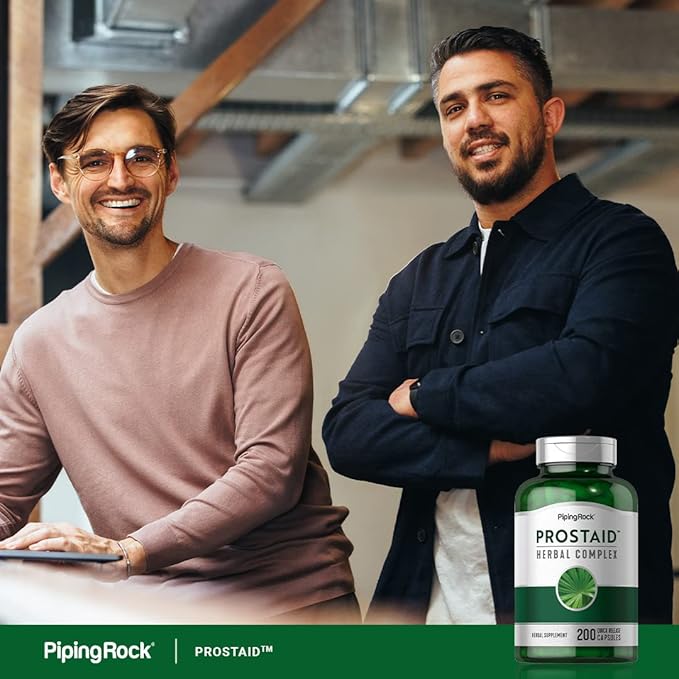 Piping Rock Prostate Supplement for Men | ProstAid Herbal Complex | 200 Capsules | Non-GMO, Gluten Free