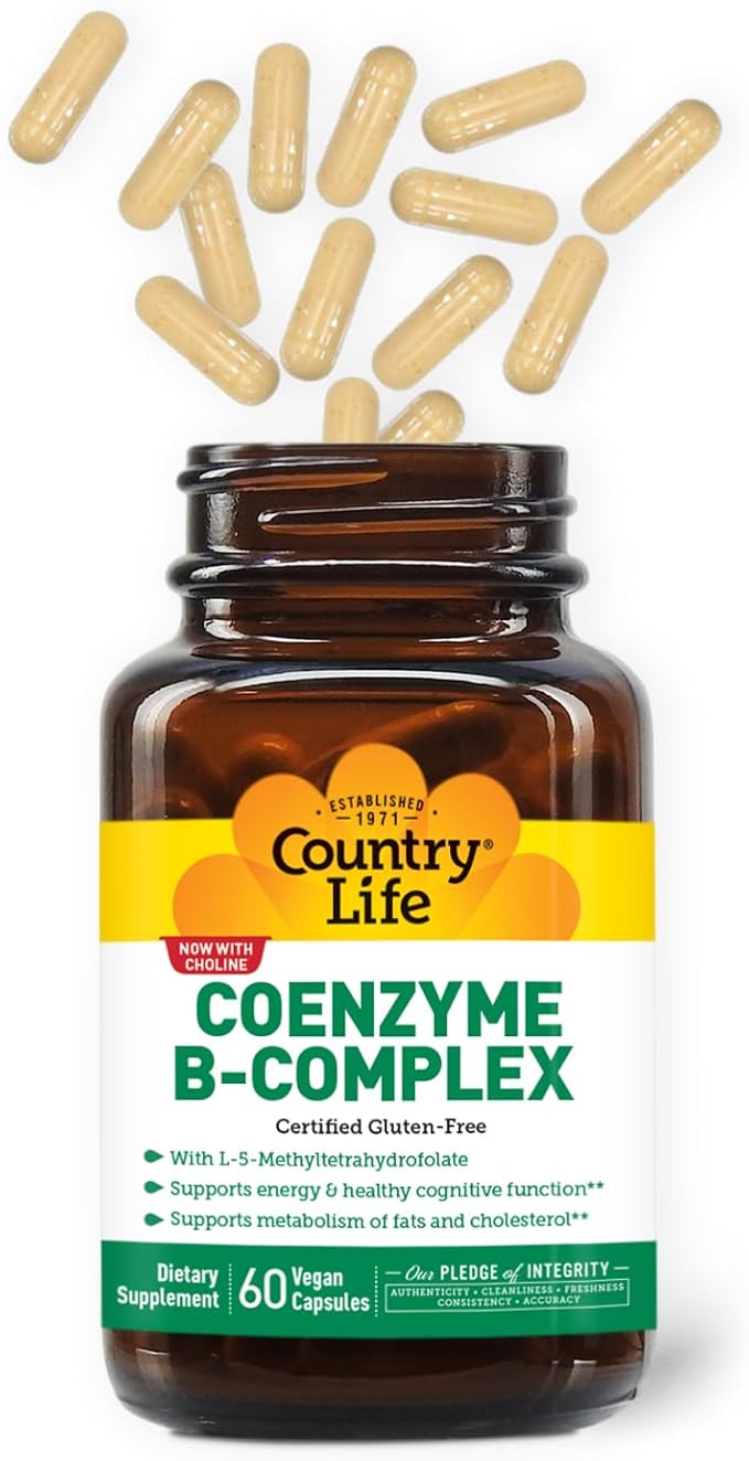 Country Life, Coenzyme B-Complex Vitamin, Support Energy and Metabolism, Daily Supplement, 60 ct