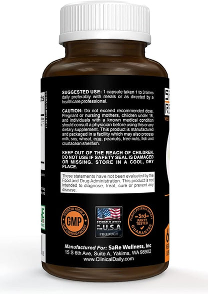 CLINICAL DAILY Smart Defense Mega Spore Probiotic. Bacillus Subtilis Spore Based Probiotics For Women and Men With Lactobacillus Plantarum Good Flora Natural Slim Microbiome Support. 60 Vegan Capsules