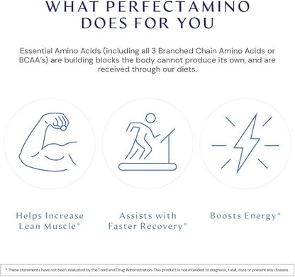 BodyHealth PerfectAmino, Essential Amino Acid with BCAAs + Lysine, Phenylalanine, Threonine, Methionine, Tryptophan, Supplement for Muscle Mass Production, Recovery & Strength (600 ct)