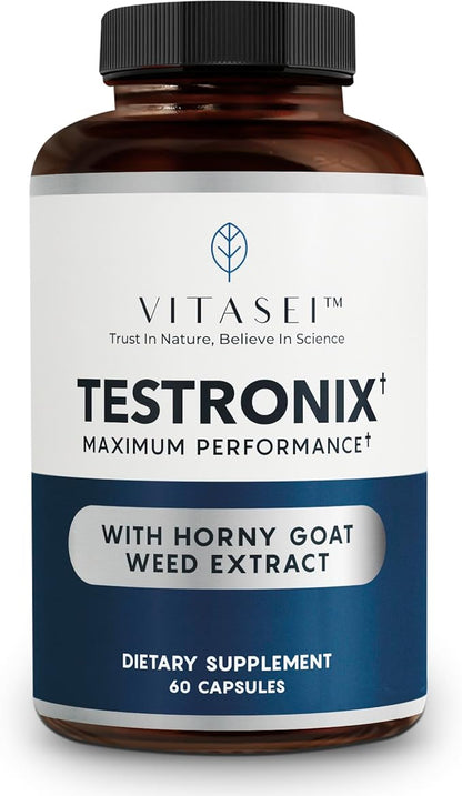 Testronix Performance Supplement for Men - Energy and Muscle Supplements for Mens Health - 60 Capsules