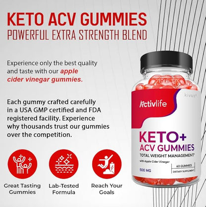 kivus Activlife Keto Gummies - Activlife Keto ACV Gummies (Single, 60 Gummies)