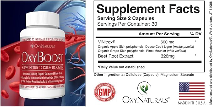 OxyBoost - Nitric Oxide Supplement (1 Bottle - 30 Servings)