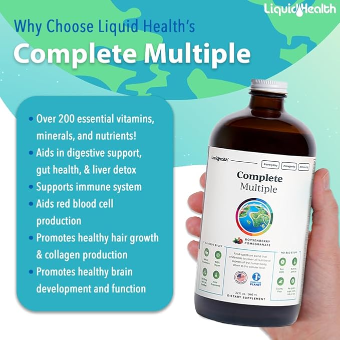 LIQUIDHEALTH Whole Family Complete Liquid Multivitamin Bundle with Adult Complete Multiple & Children's Complete Multiple - Immune Support Vitamins & Minerals, Adults, Kids, Toddlers, Vegan, Non-GMO