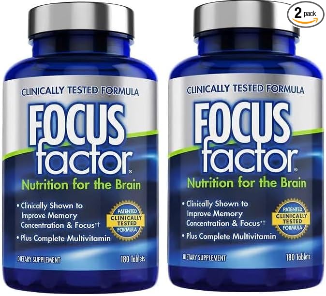 Generic (Pack of 2) Brain Supplement Multivitamin Improve Memory and Clarity Boost Concentration Neuro Energy Learning Reasoning for Men and Women 180 Tablets(Total 360 Tablets)