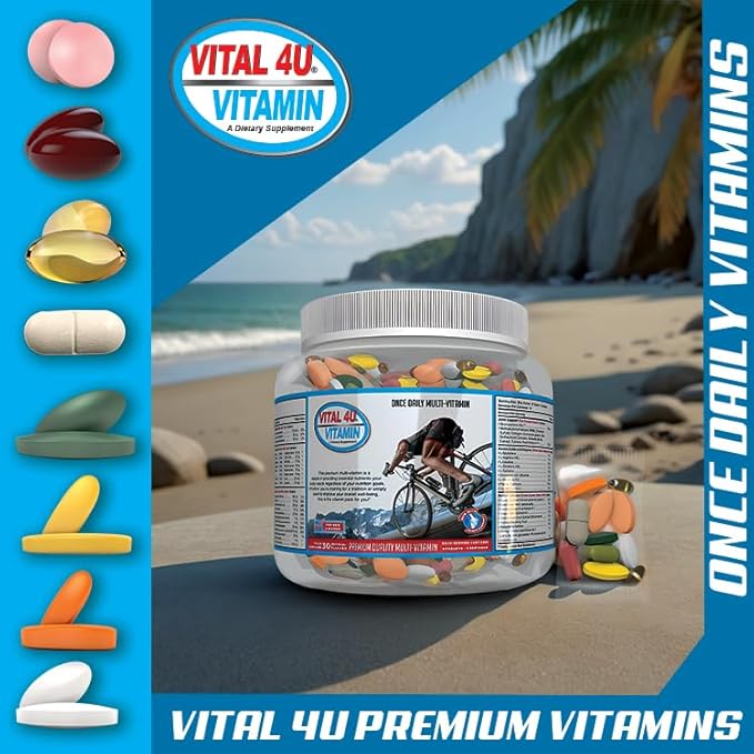 VITAL 4U® Vitamin - Premium Multivitamin for Men and Women | Supports Immune System, Energy, Heart Health, and Body Functions Plus Sports Nutrition with Joint Support - 30 Servings