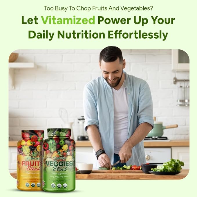 Fruits and Vegetables Supplements With BioPerine, Contains 38 Fruits & Vegetables Super Food Powder Supplements Formula For Overall Health & Nature Energy Boost for Adults Men & Women - Made in USA